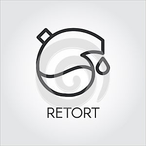 Black icon of retort drawing in outline style