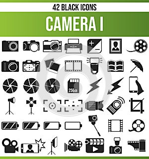 Black Icon Set Camera I