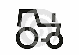 Black icon, tractor, outline, simple vehicle, vector, eps.