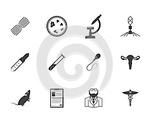 Black icons for genetics