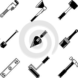 Black icons for woodwork tools