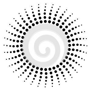 Black illustration on halftone white background. Textile ornament. Round shape. Stock image