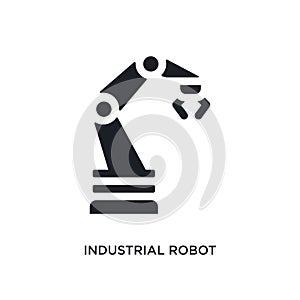 black industrial robot isolated vector icon. simple element illustration from industry concept vector icons. industrial robot