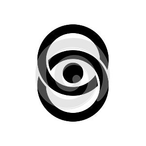 Black Infinite Eye. Abstract Vector Logo