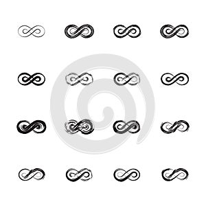 Black infinity, moebius or infinite vector symbol, logo, sign