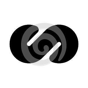 Black infinity symbol icon. Concept of infinite, limitless and endless. Simple flat vector design element