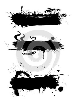 Black ink banner with ink grunge effect