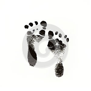 Black Ink Newborn Baby Footprints