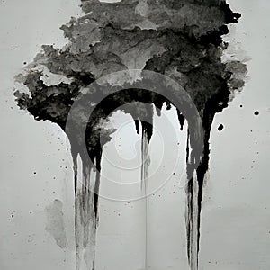 black ink smudge abstract paint drip watercolor stain