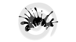 Black Ink Splatter on White Background