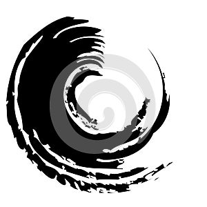 Black Ink Swirl Circle Grunge