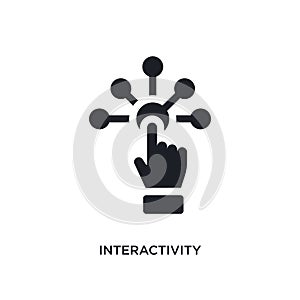 black interactivity isolated vector icon. simple element illustration from augmented reality concept vector icons. interactivity