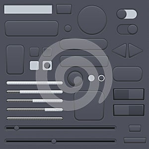 Black interface buttons set