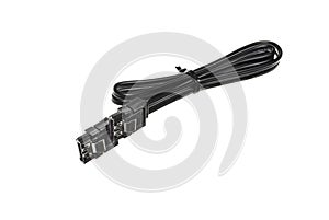 Black interface cable SATA isolated on white