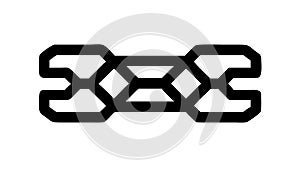 Black Interlocking Geometric Design Element, vector design Generative AI