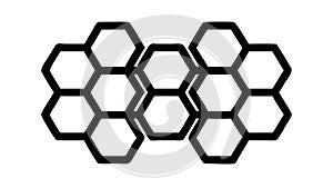 Black Interlocking Hexagonal Geometric Pattern Vector Generative AI