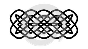 Black Interlocking Knot Pattern Abstract Design, vector design Generative AI