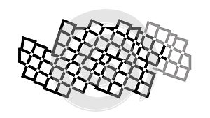 Black Interlocking Rhombus Grid - Modern Geometric Pattern, vector design Generative AI
