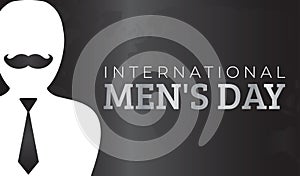 Black International Men`s Day Background Banner
