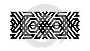 Black Intricate Geometric Interlocking Pattern Abstract, vector design Generative AI