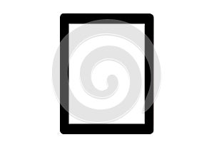 Black ipad on white background photo