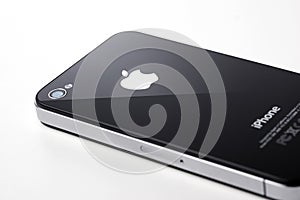 Black iPhone 4s on white background