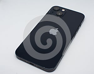 Black iPhone 13 on white background