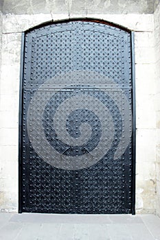 Black iron door