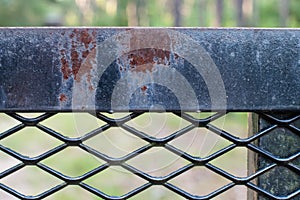 Black Iron Fence with Rust