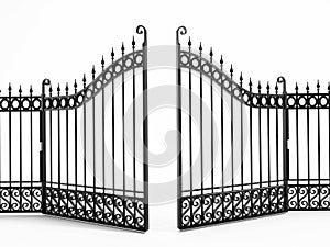 Black iron gate