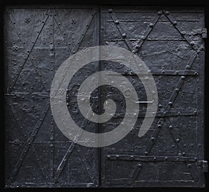 Black iron gothic doors photo