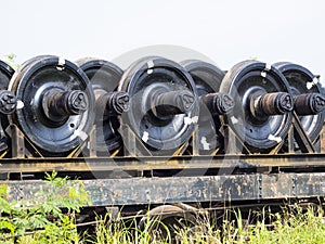 Black iron of train wheels