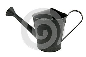 Black iron watering can