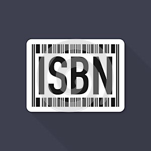 Black isbn sign with barcode. concept of scanning, identifying, brochure key, international publishing, commerce.