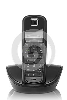 Black isolated dect phone