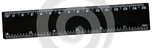 The black isolated ruler 15 cm