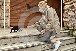 Black Istanbul cat during a pandemic