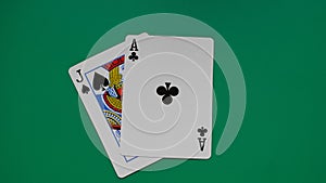 Black jack hand in spades  casino gambling playing card game