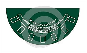 Black jack table layout