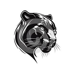 Black jaguar logo on white background
