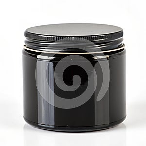 Black jar mockup isolated on white