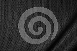 Black jersey texture background. Detail of luxury fabric surface