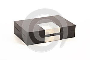 Black jewellery box with closed lid