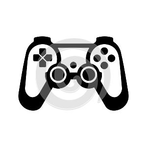 Black joystick icon for console playing. For computer video games, virtual reality, computer competition, game concept