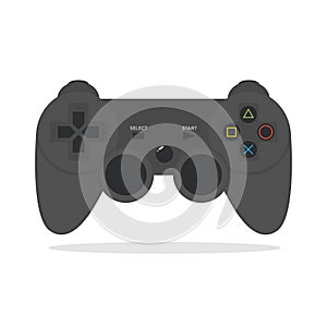 Black Joystick Vector Illustration Isolated on White Background. Black Joystick PlayStation