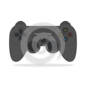 Black Joystick Vector Illustration Isolated on White Background. Black Joystick PlayStation photo
