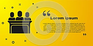 Black Jurors icon isolated on yellow background. Vector