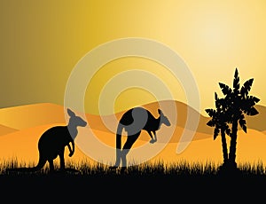Black kangaroo silhouette