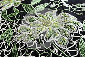 Black Kebaya With green flowers