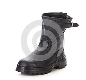 Black kersey boot close up.